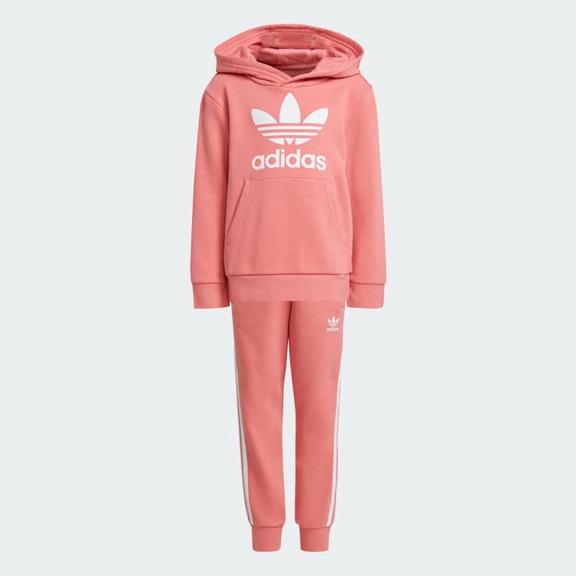 цена Детский комплект Adidas Originals Trefoil, 2 предмета, розовый/белый