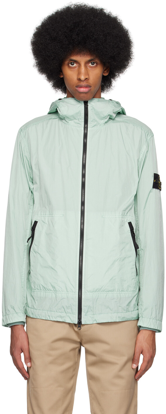 

Синяя мятая куртка Stone Island