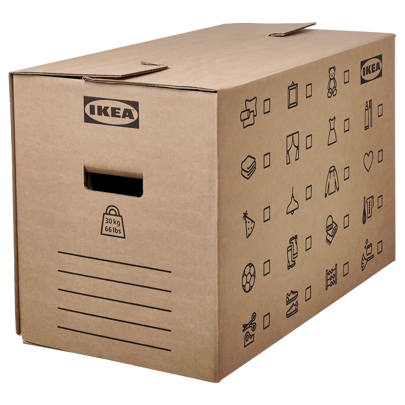 цена DUNDERGUBBE Ящик для переезда, коричневый, 64x34x40 см/80 л IKEA