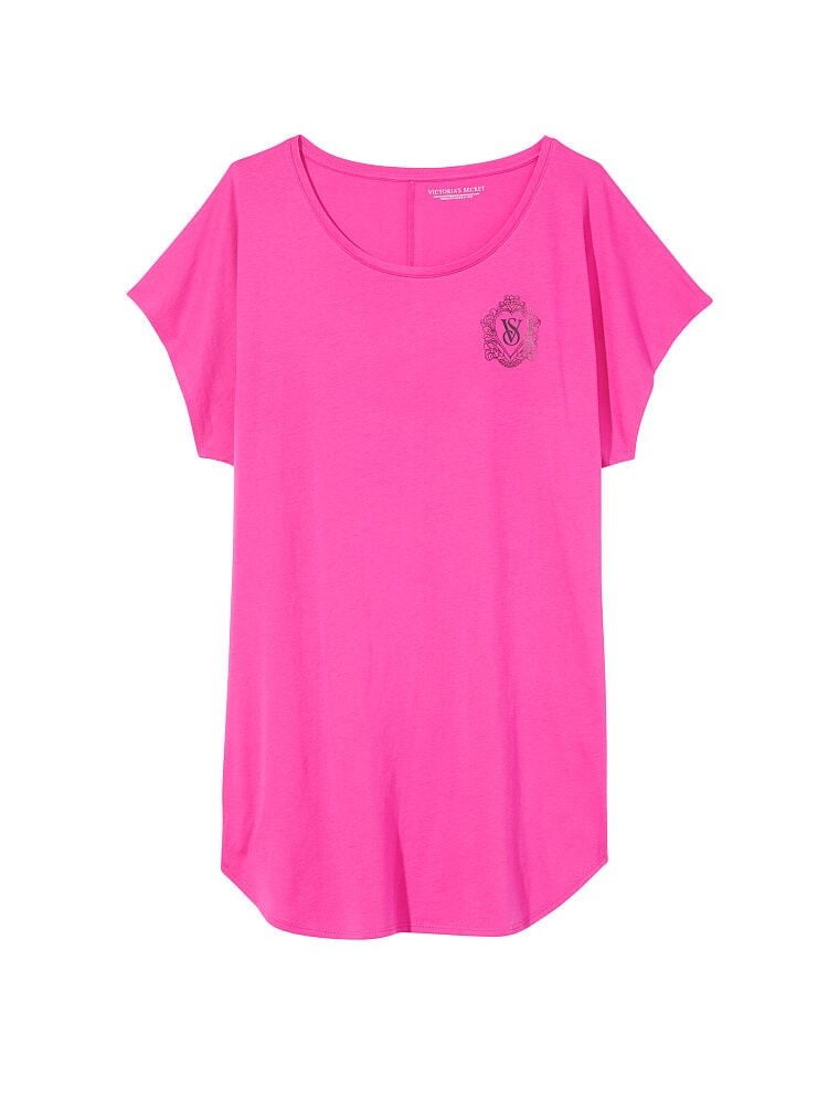 

Футболка для сна Victoria's Secret Lightweight Cotton Dolman, розовый