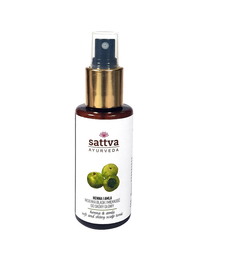 

Sattva Тоник Soft And Shiny Scalp Tonic придает блеск и мягкость коже головы Хна и Амла 100мл