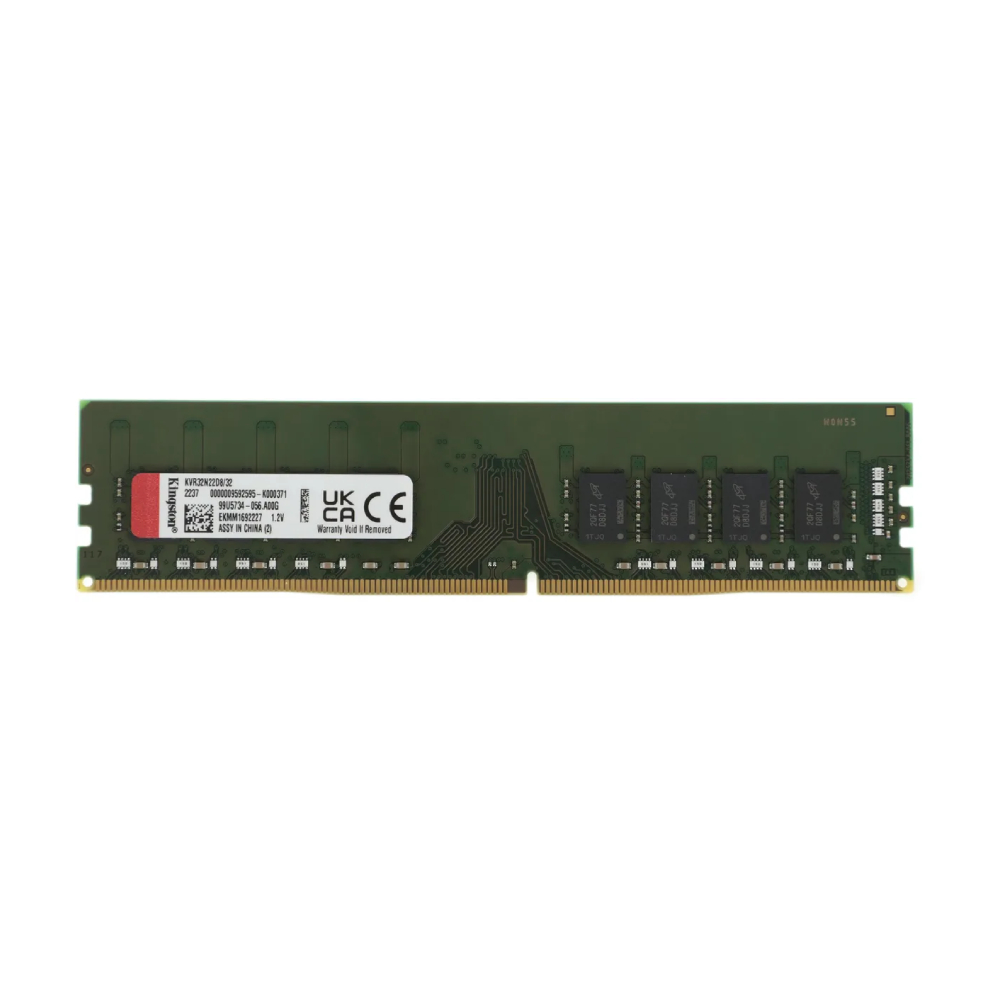 цена Оперативная память Kingston ValueRAM, 32 Гб DDR4 (1x32 Гб), 3200 МГц, KVR32N22D8/32, зеленый