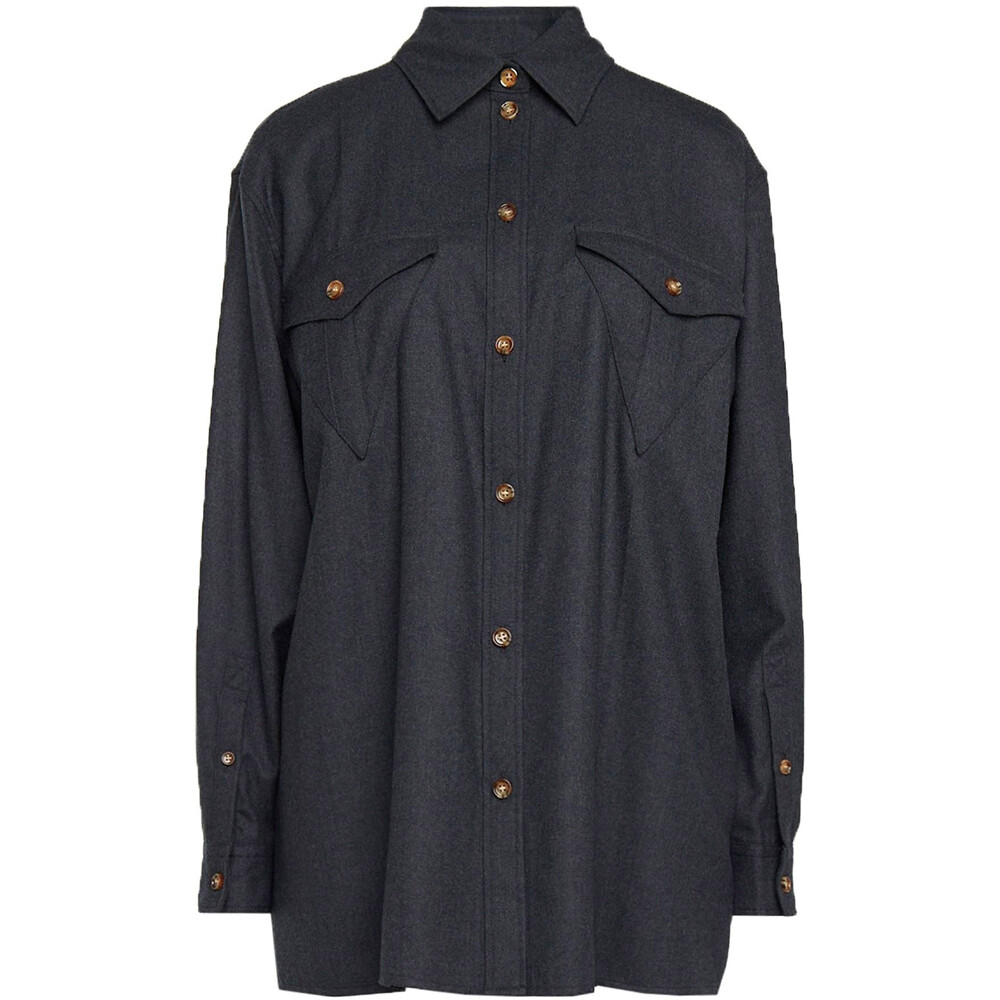 

Рубашка Burberry Solid Color, темно-серый