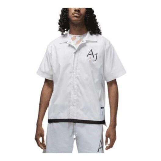 

Рубашка Jordan Solid Color Embroidered Alphabet Short Sleeve Men's White Gift for Him, Белый