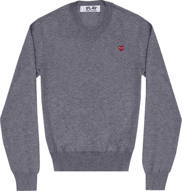 

Пуловер Comme des Garçons PLAY Small Heart V-Neck Pullover 'Grey', серый