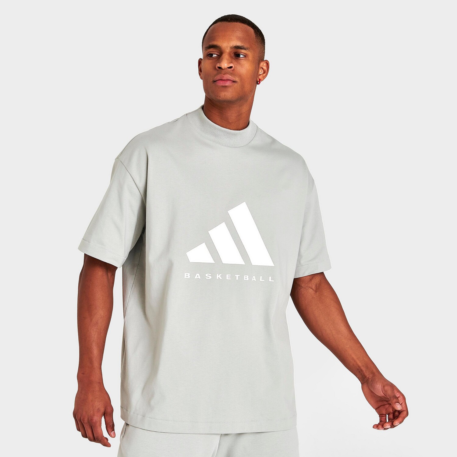 

Футболка с графическим логотипом Adidas Basketball One, серый