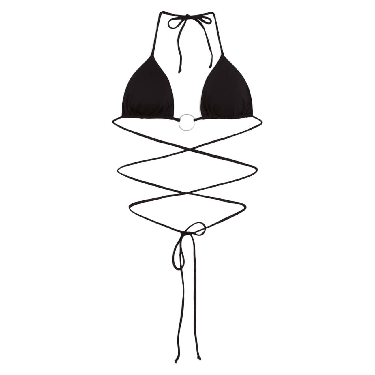 

Лиф Bershka Bikini With Ring Detail, черный