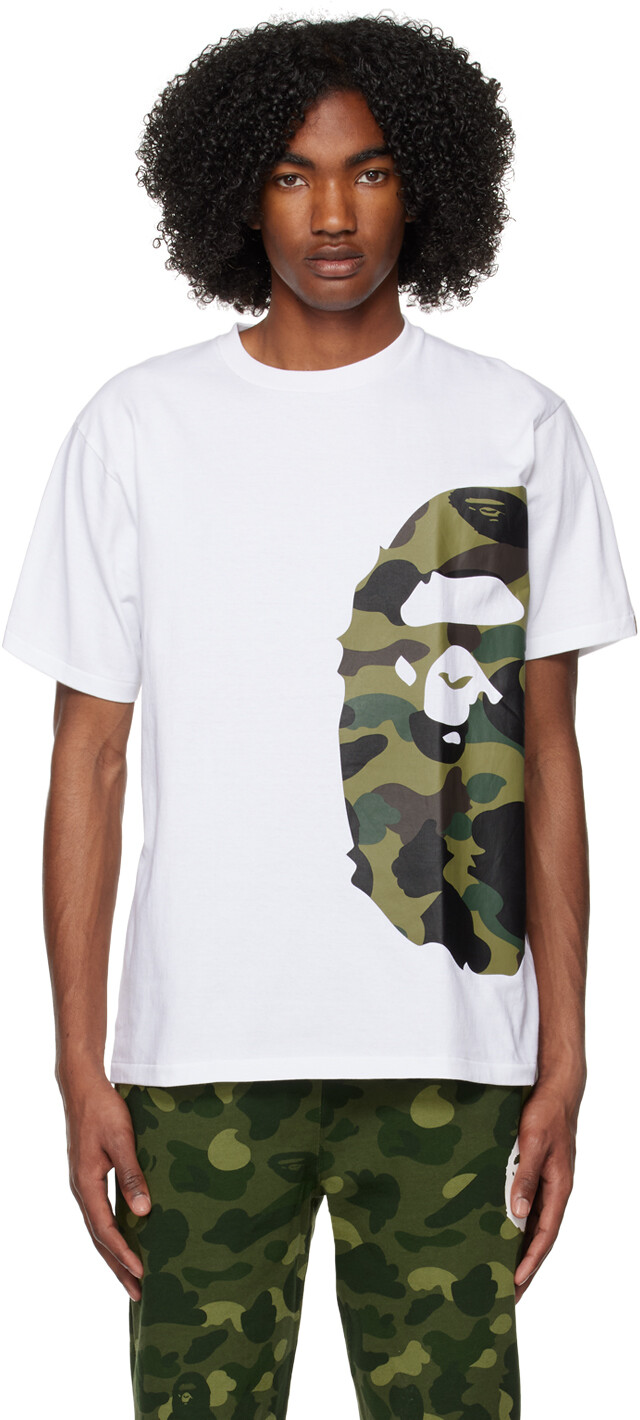 

Белая футболка 1st Camo Side Big Ape Head BAPE