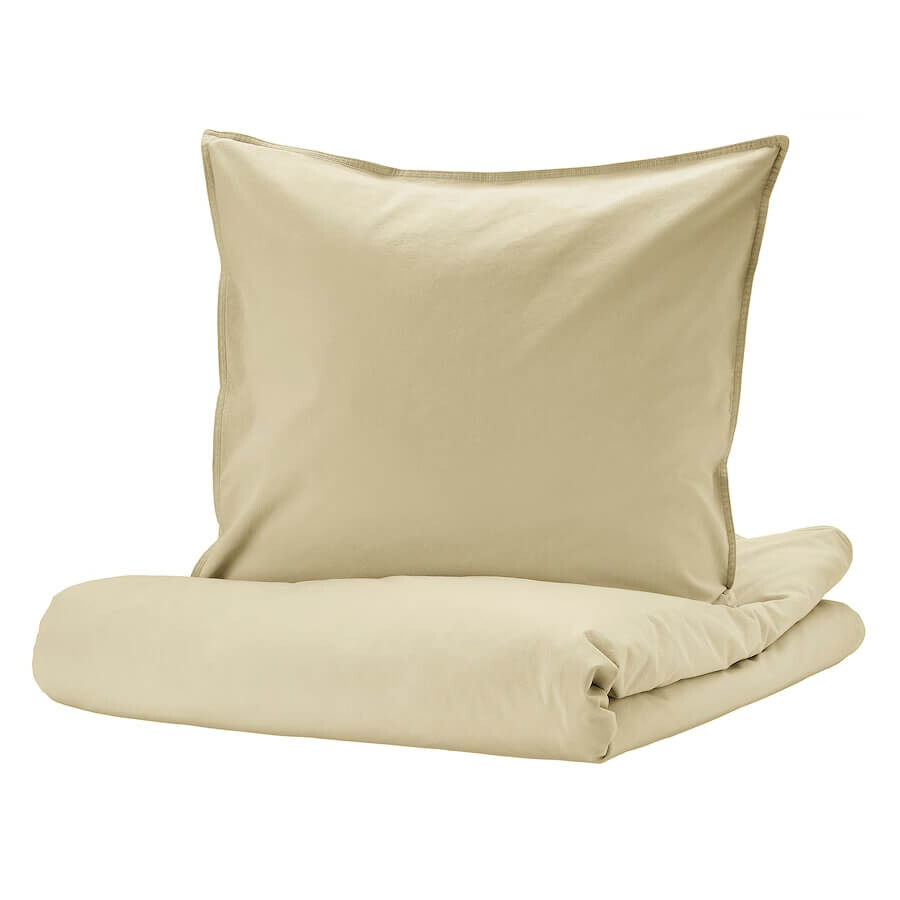 

Комплект постельного белья Ikea Angslilja, 3 предмета, 240x220/80x80 см, светлый бежево-зеленый