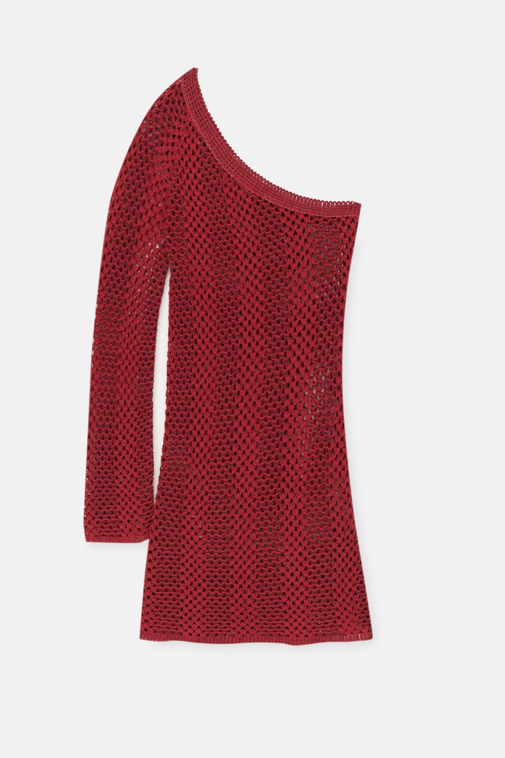

Платье Pull&Bear Asymmetric Crochet Short, бордовый