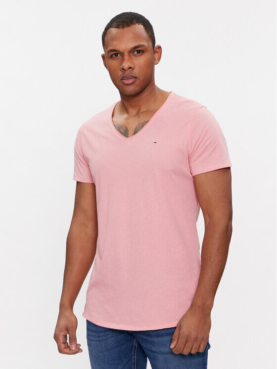 

Футболка узкого кроя Tommy Jeans, розовый