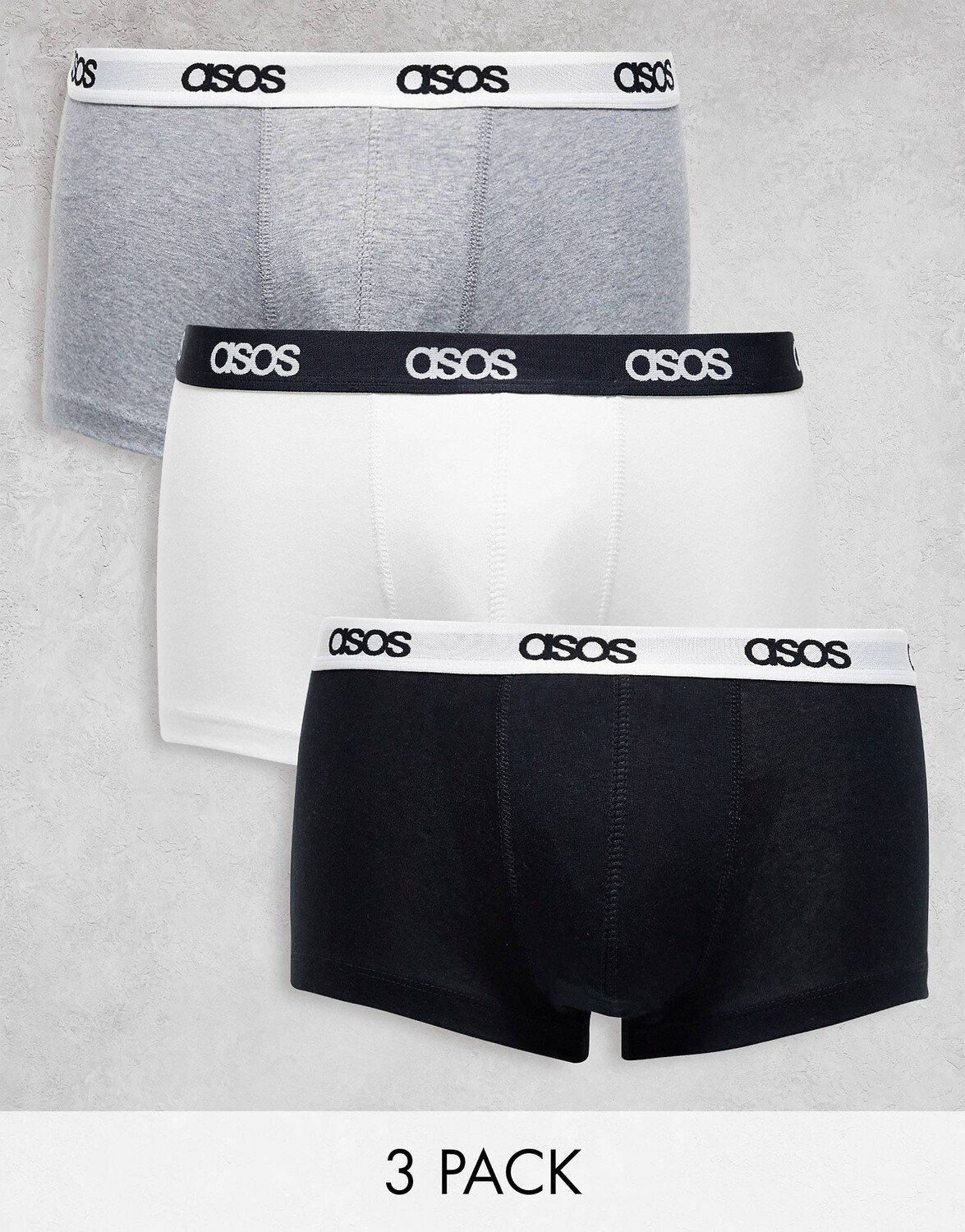 

Набор из 3 коротких сундуков ASOS DESIGN в сером, белом и черном цветах