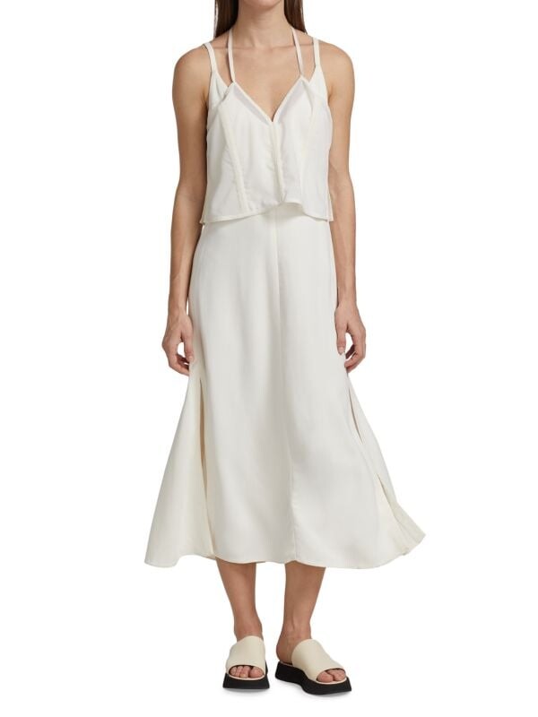 

Многослойное струящееся платье-комбинация 3.1 Phillip Lim White