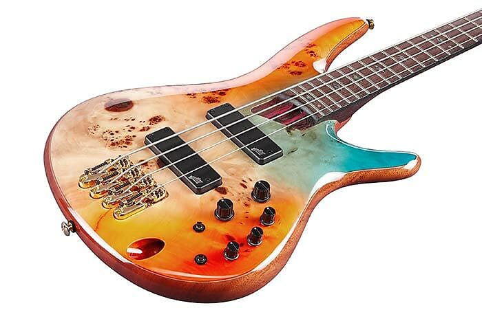 цена Ibanez SR Premium 4-струнная бас-гитара Autumn Sunset Sky с сумкой для переноски