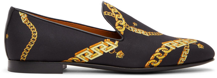 

Черные тапочки с цепочками 'La Greca' Versace