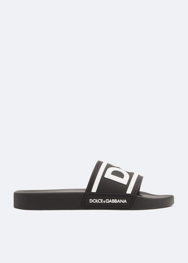 

Шлепанцы DOLCE&GABBANA DG logo slides, черный