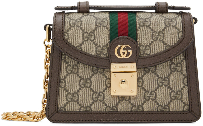

Бежевая сумка с ручкой сверху Ophidia GG Gucci, Бежевый
