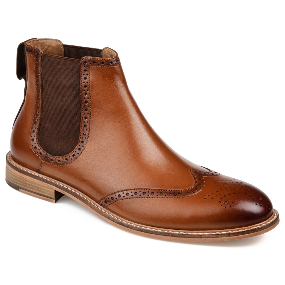 Мужские ботинки челси Watson Wing Tip Thomas & Vine, цвет cognac leather