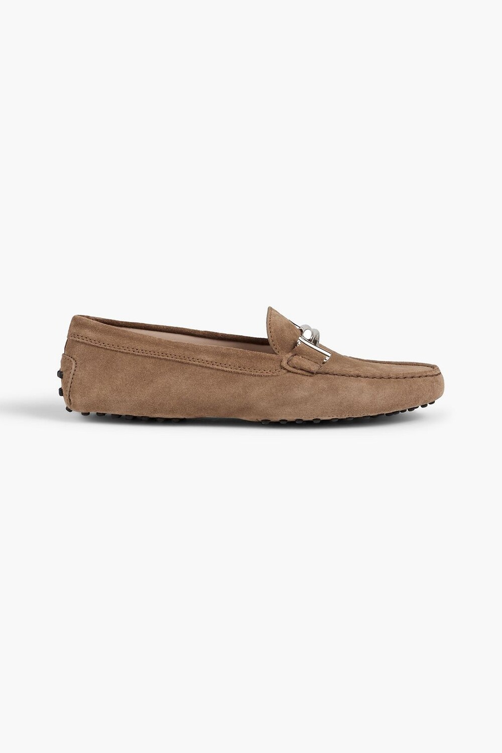 

Замшевые лоферы Double T TOD'S, серо-коричневый