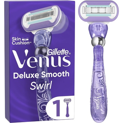 Женская бритва Venus Deluxe Smooth Swirl, 1 лезвие, 5 прочных лезвий, Gillette