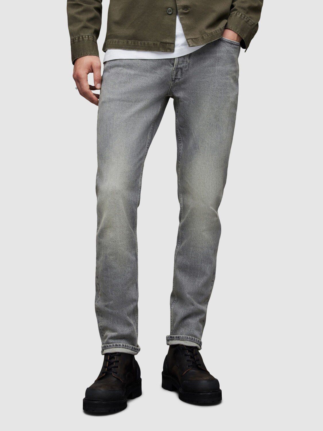 

Джинсы AllSaints Rex Slim Fit, пыльно-серый