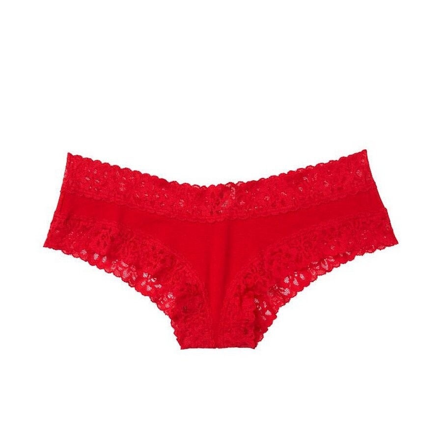 

Трусы Victoria's Secret Lace Waist Cotton Cheeky, красный