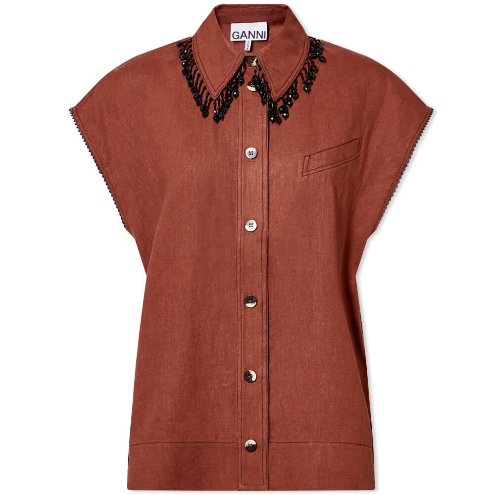 

Рубашка GANNI Hemp Sleeveless Shirt