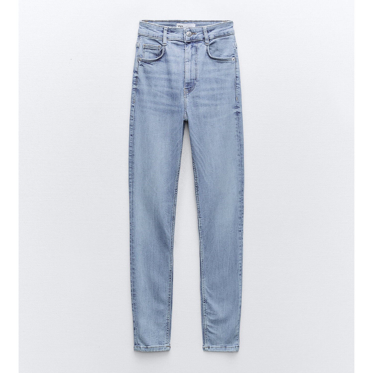 

Джинсы Zara High-rise Skinny Sculpt TRF, синий/серый