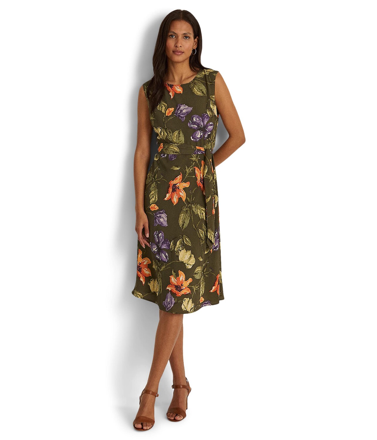 

Платье LAUREN Ralph Lauren, Floral Belted Crepe Dress
