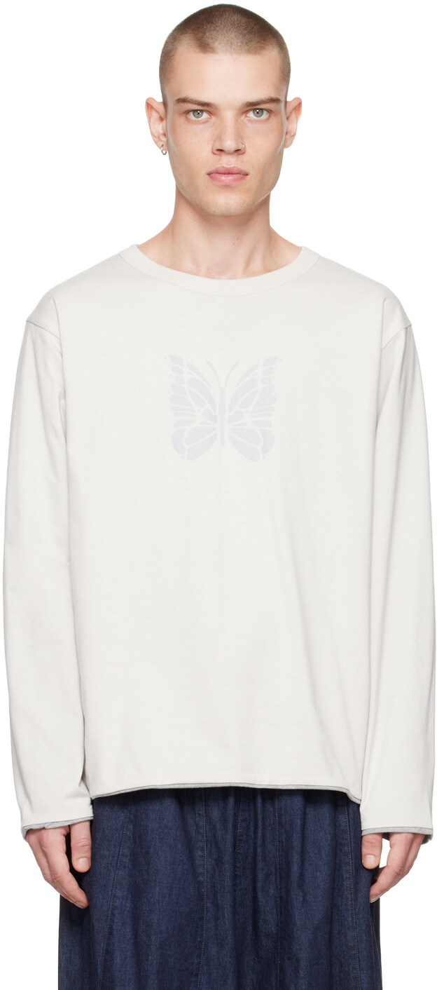 

Двусторонняя футболка с длинным рукавом с принтом Off-White NEEDLES