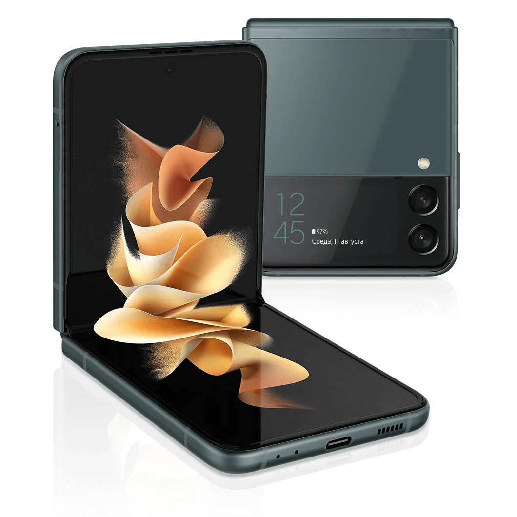 Смартфон Samsung Galaxy Z Flip 3, 8/256GB, (ME), зеленый смартфон samsung galaxy z flip 3 8 128gb бежевый