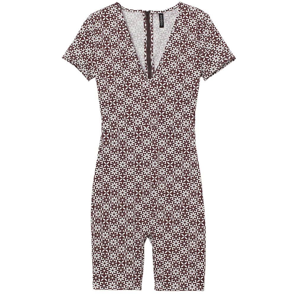 

Комбинезон H&M Patterned Romper, коричневый/белый