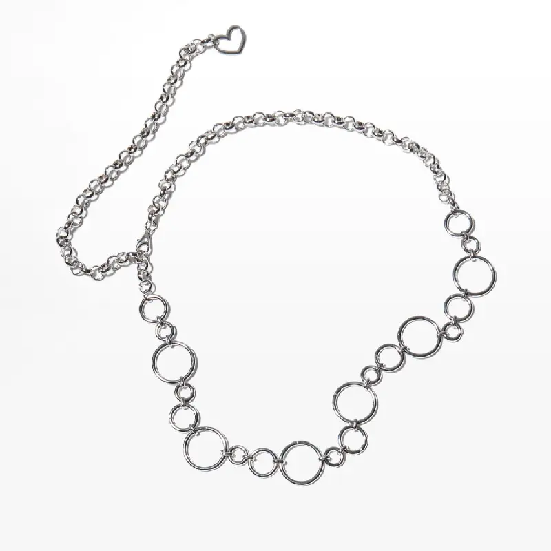 

Ремень Bershka Chain With Rings, серебряный