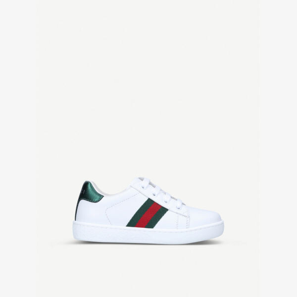 

Кожаные кроссовки New Ace с полосками-логотипами для 1–4 лет Gucci, белый