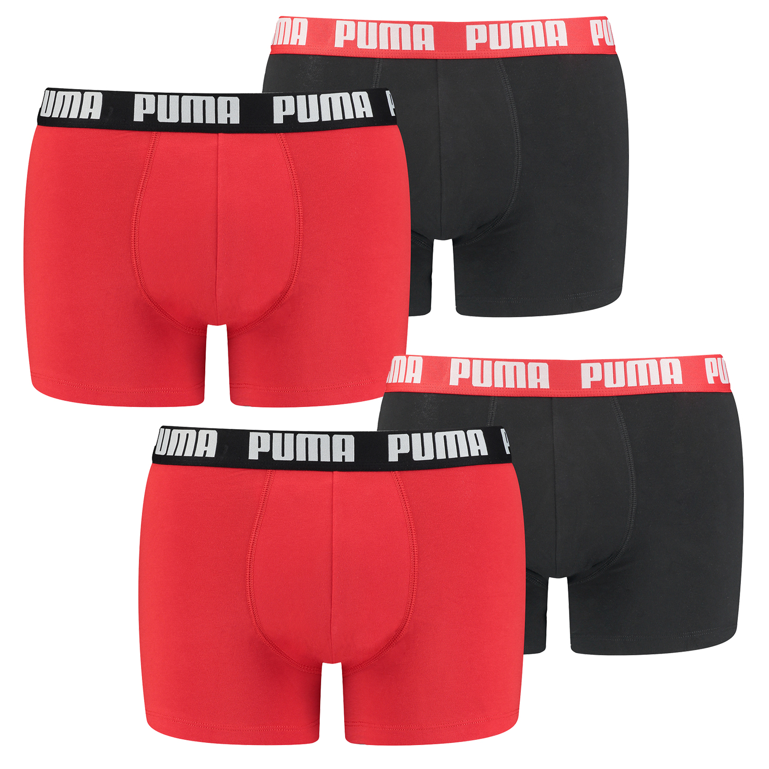 Боксеры Puma Boxershorts PUMA BASIC BOXER 4P, цвет 786 - Red / Black