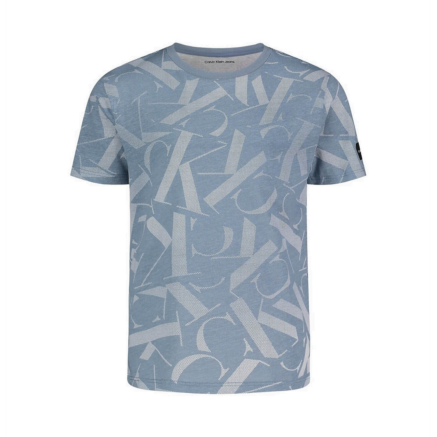 

Футболка с круглым вырезом для мальчиков Calvin Klein Allover Monogram Logo, синий/серый