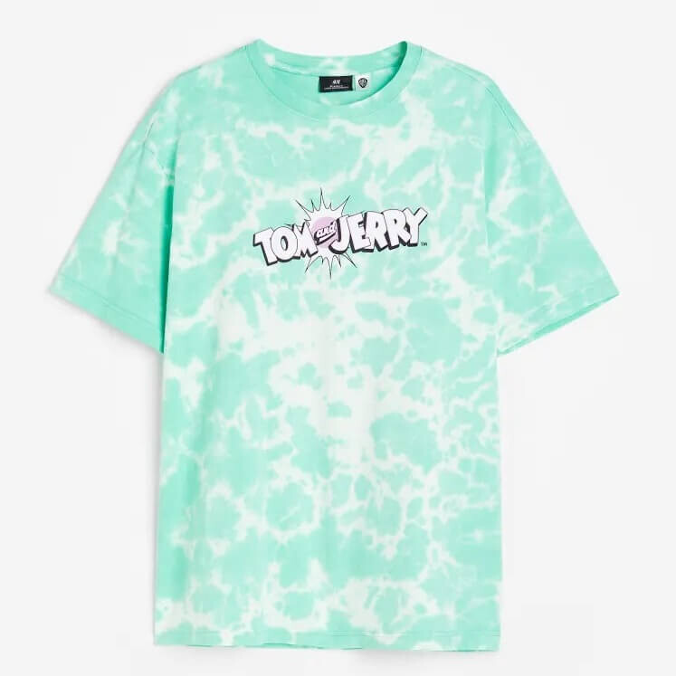 

Футболка с принтом H&M Tom and Jerry Regular Fit, светло-зеленый