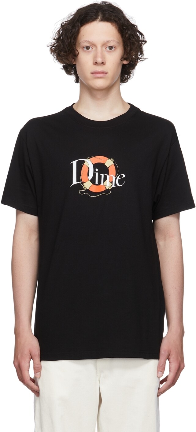 

Черная хлопковая футболка Dime