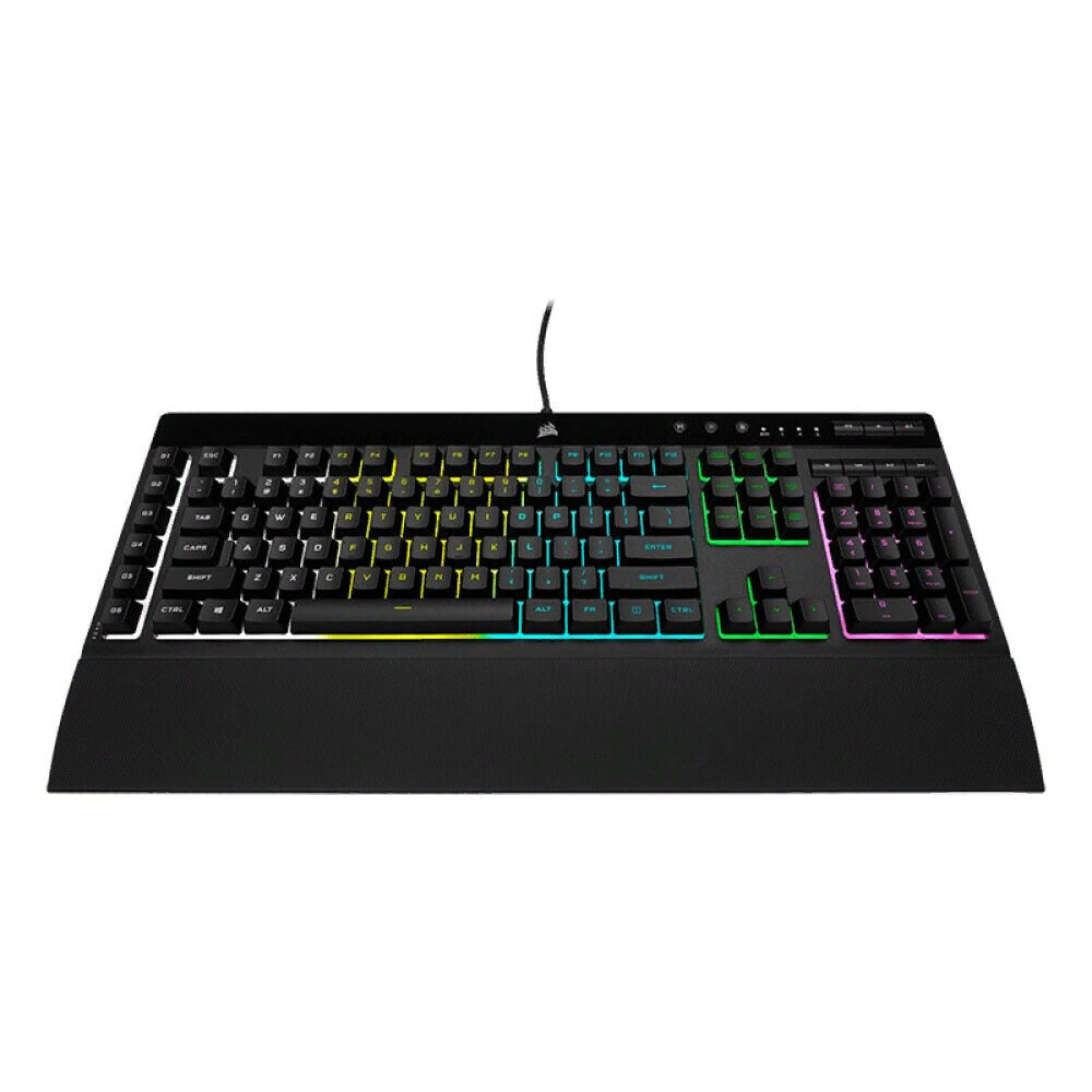 

Игровая клавиатура Corsair K55 RGB PRO проводная, мембранная, английская раскладка, чёрный