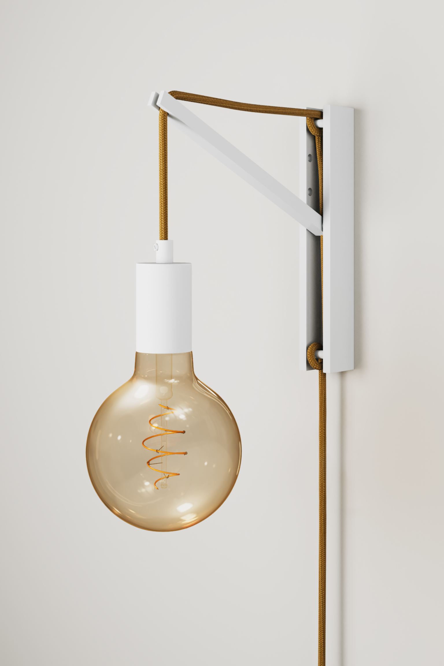 Настенный светильник Creative Cables Pinocchio, белый/золотой миниатюрная утопленная лампочка для шкафа с регулируемой яркостью ip65 1 вт 2 вт 3 вт 4 вт cree 12 в 24 в 27 мм потолочный светильник для витрины