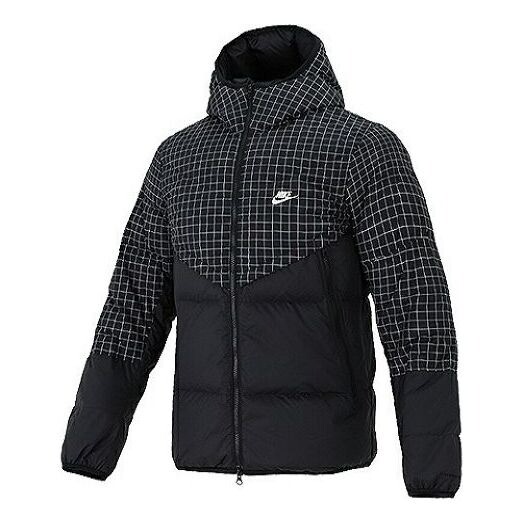 

Куртка Nike Splicing Sports Stay Warm hooded down, черный/белый