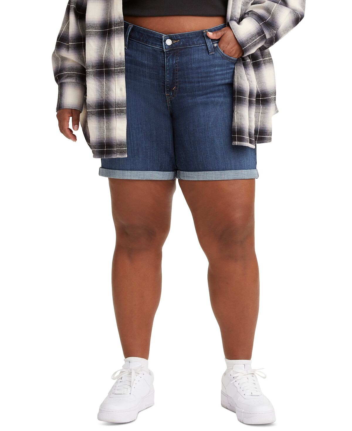 

Модные джинсовые шорты средней длины больших размеров Levi's, мульти