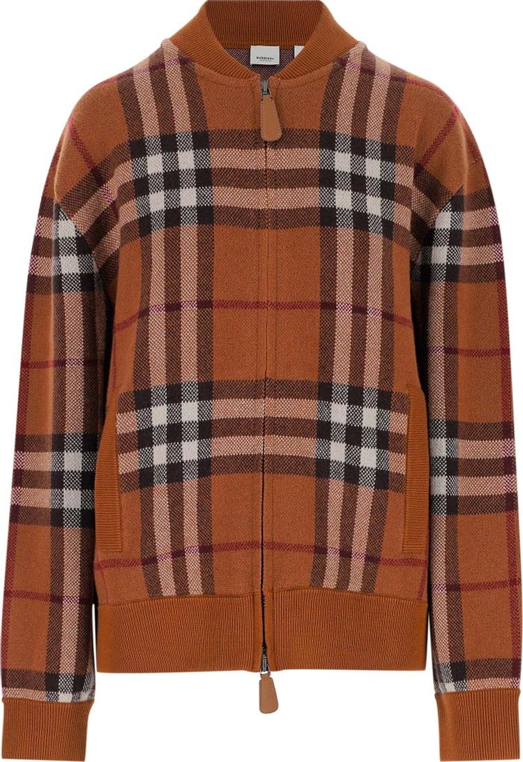 

Куртка Burberry Checked Zip Up Jacket 'Dark Birch Brown', коричневый