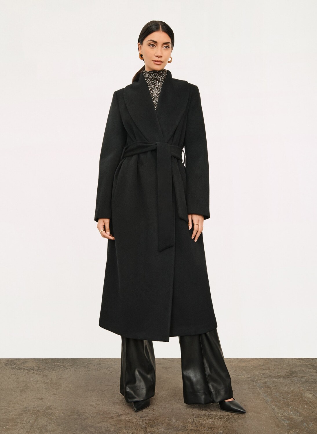 

Пальто из смешанной шерсти и кашемира Donna Karan, Черный
