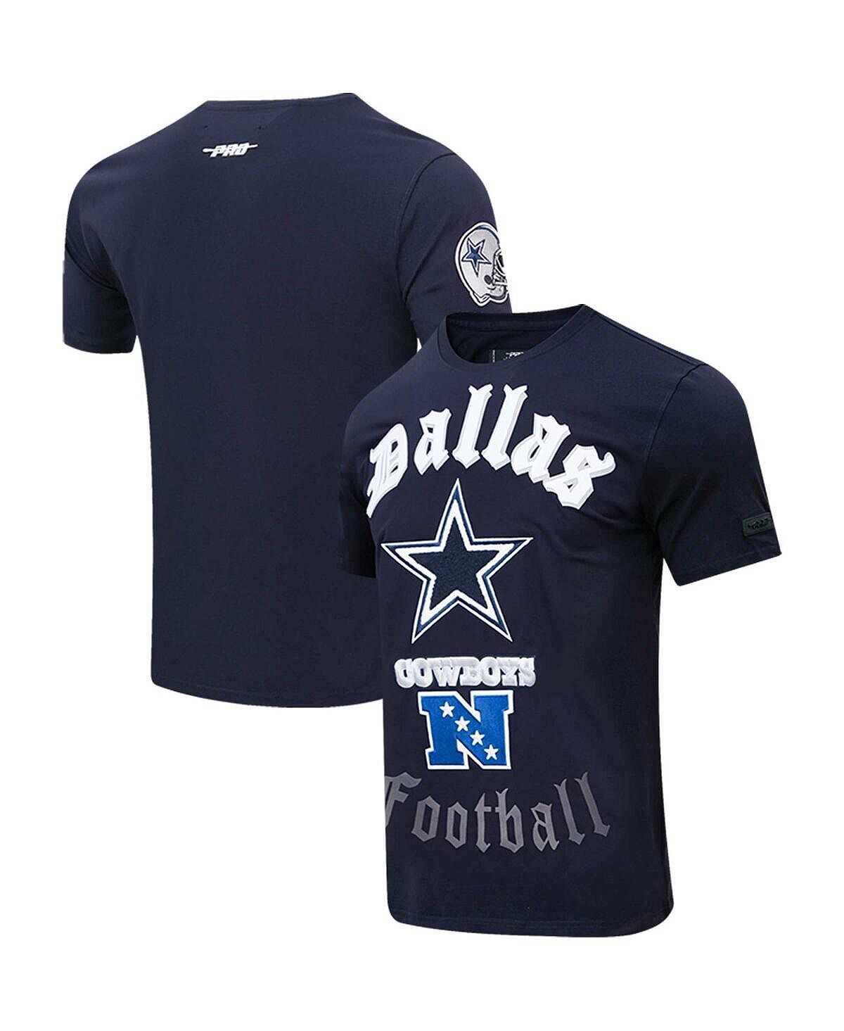 

Мужская темно-синяя футболка dallas cowboys old english Pro Standard, синий