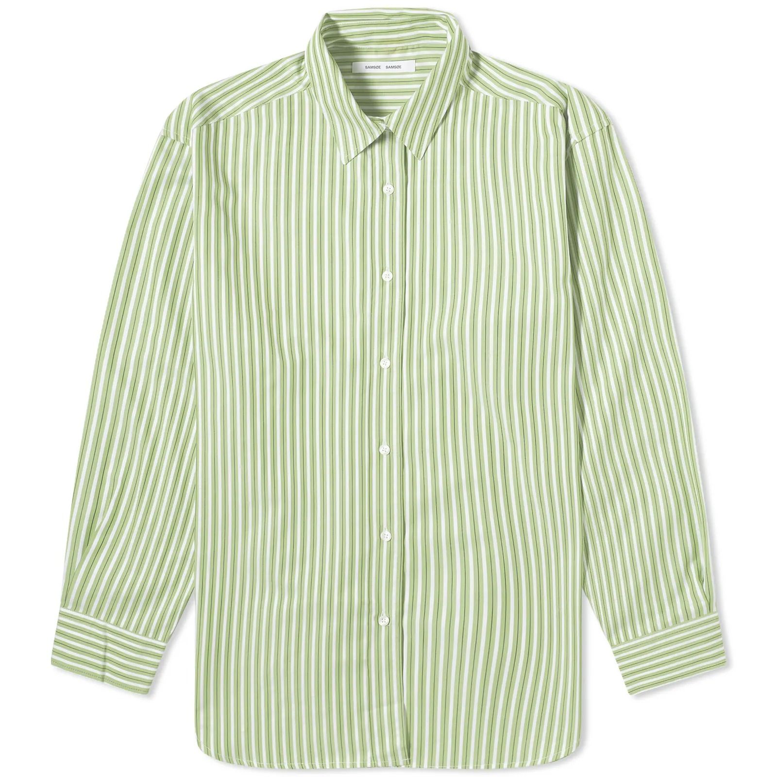 Рубашка Samsoe Samsoe Lova Striped, зеленый