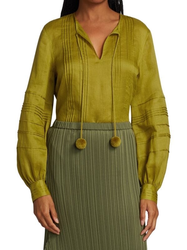 

Блузка Элиза Пинтак Lafayette 148 New York Agave, зеленый