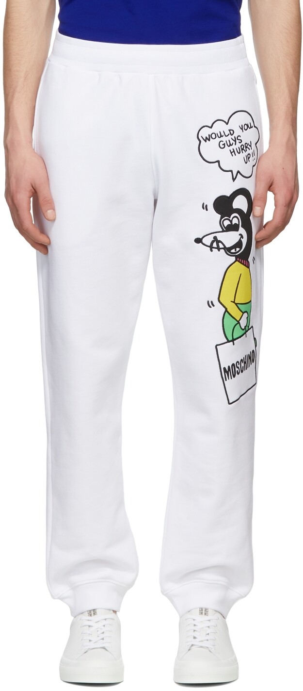 

Белые брюки для отдыха с комиксами Moschino, Белый