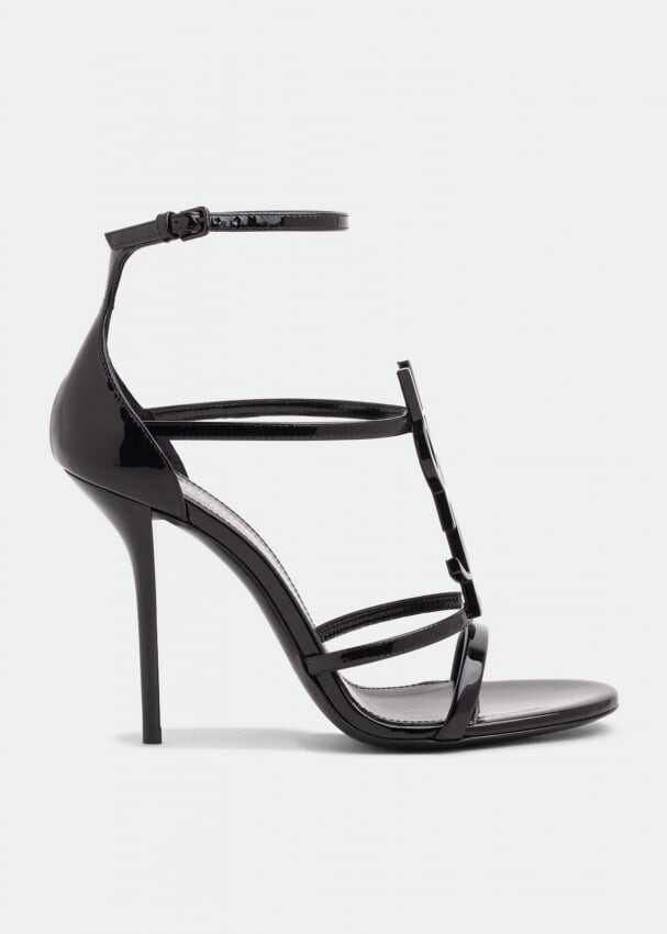 

Сандалии SAINT LAURENT Cassandra leather sandals, черный