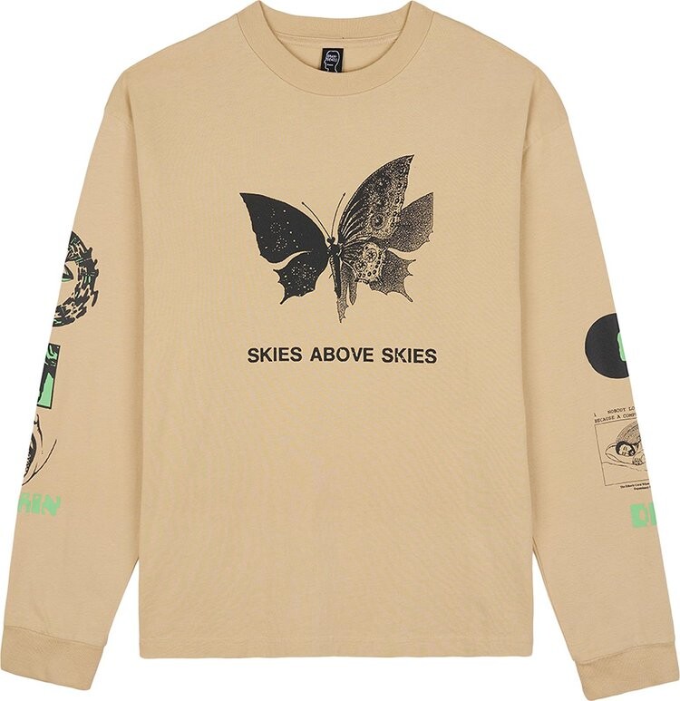 

Лонгслив Brain Dead Skies Above Skies Long-Sleeve 'Tan', загар